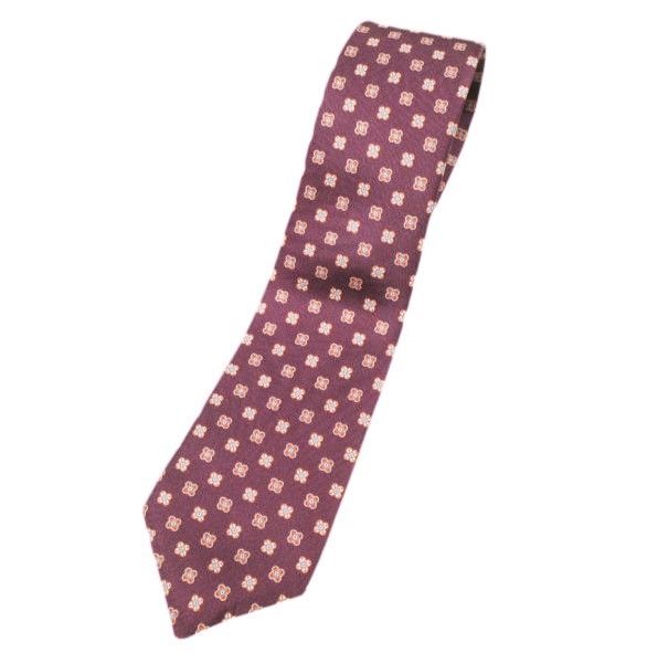 KITON キートン イタリア製 小花柄シルクネクタイ Bordeaux フラワー