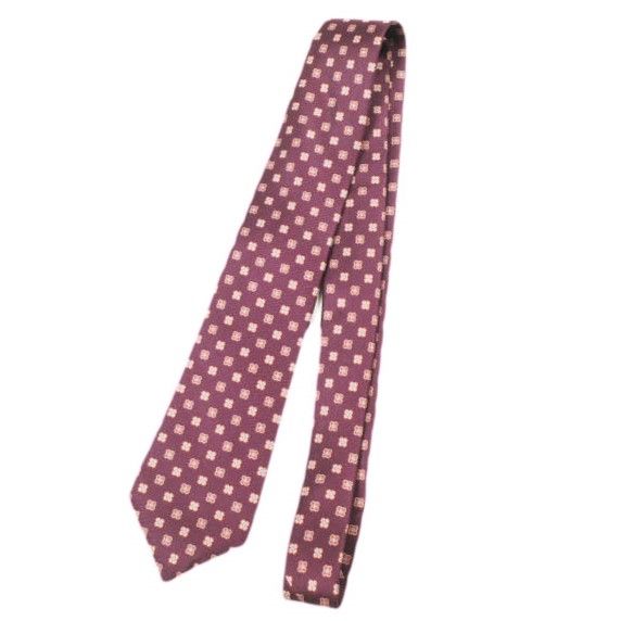 KITON キートン イタリア製 小花柄シルクネクタイ Bordeaux フラワー