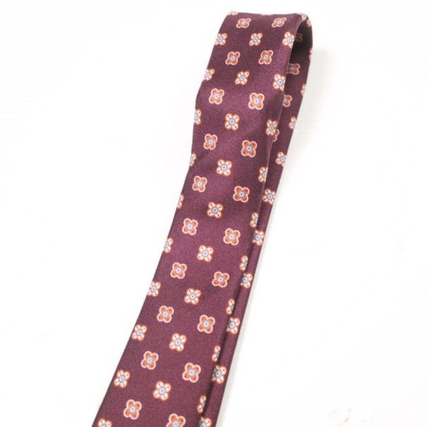 KITON キートン イタリア製 小花柄シルクネクタイ Bordeaux フラワー