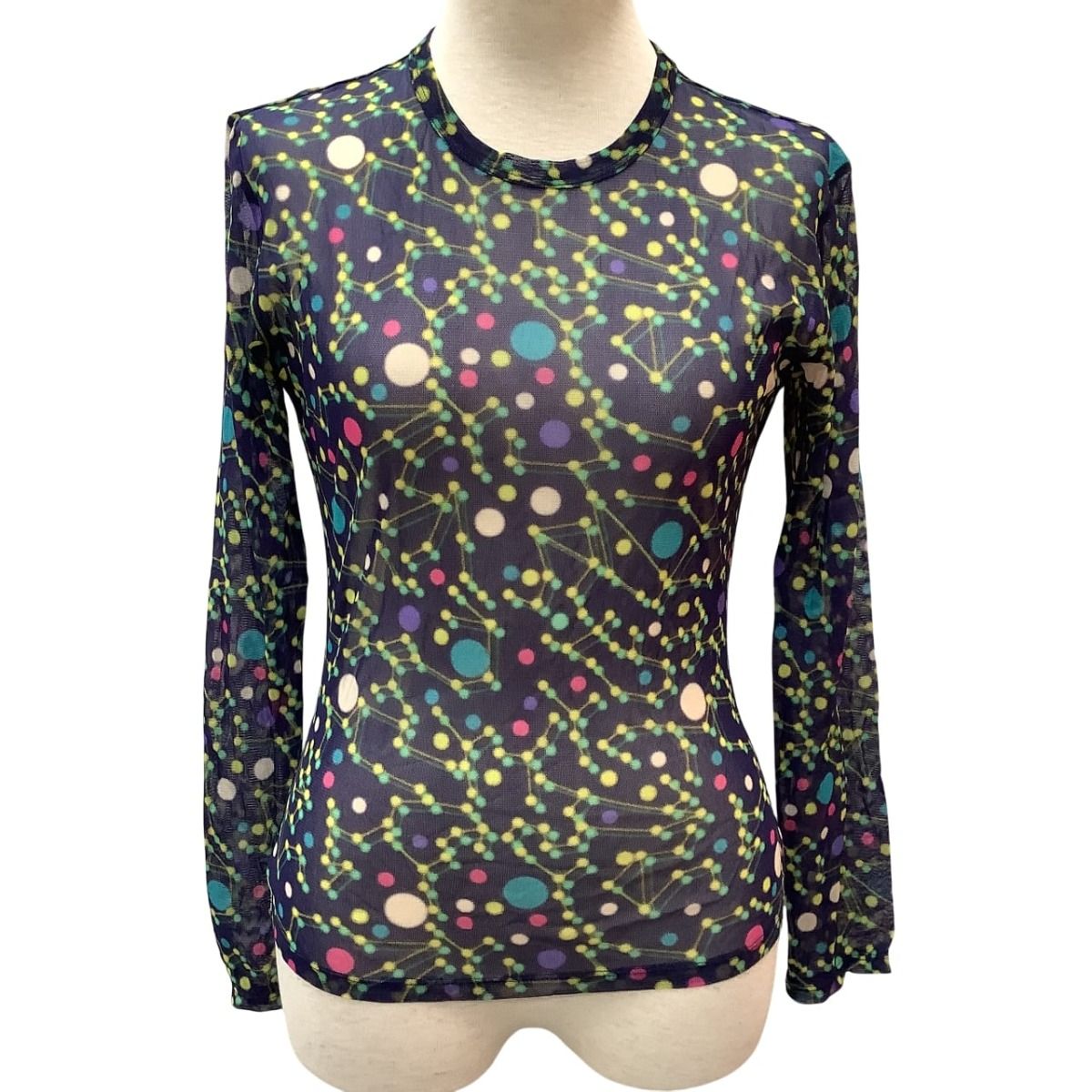 ♪♪ISSEY MIYAKE イッセイミヤケ レディース カットソー　SIZE 2 総柄 IM43JK590 ネイビー
