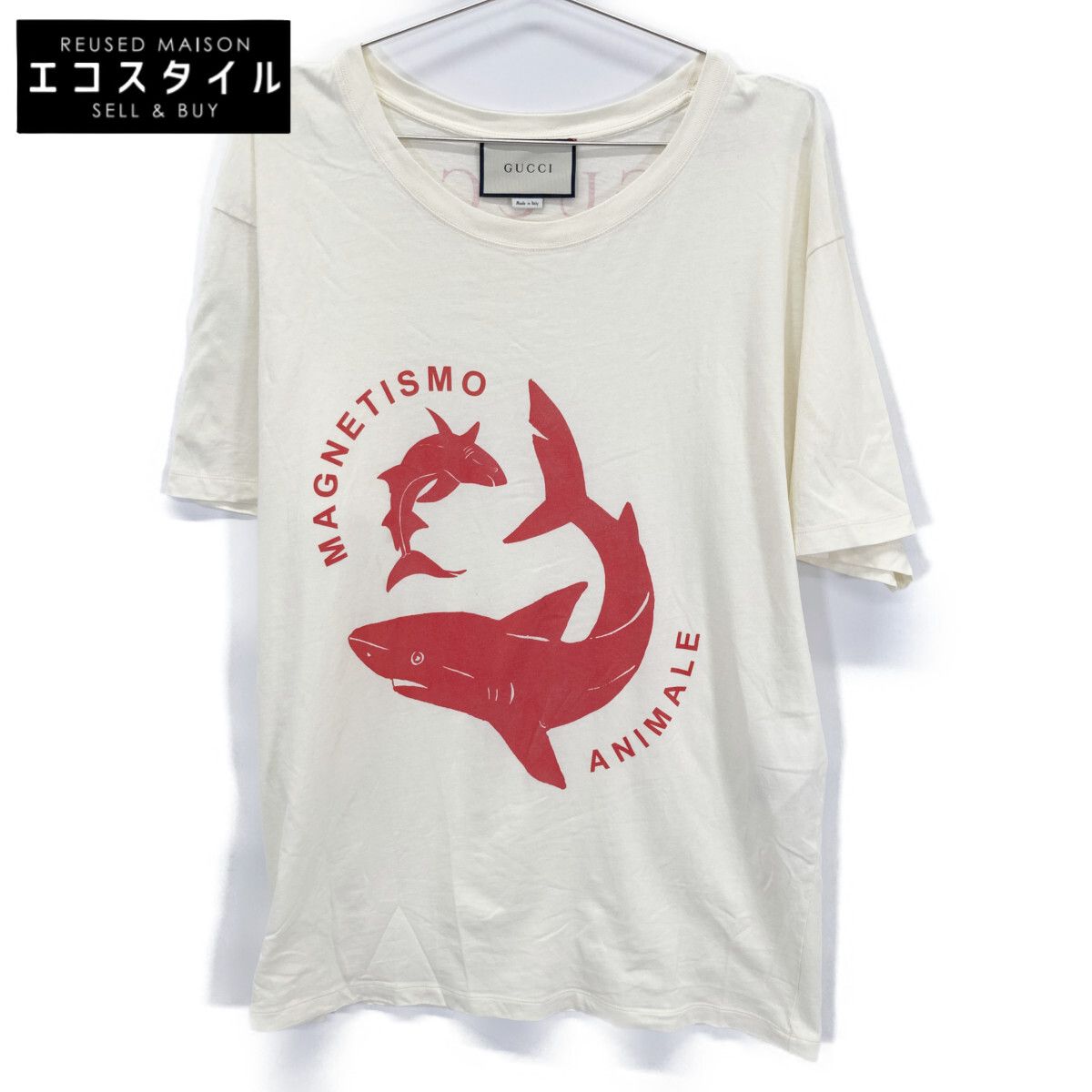 GUCCI　グッチ　493117 アイボリー MAGNETISMO ANIMALE Tシャツ　L