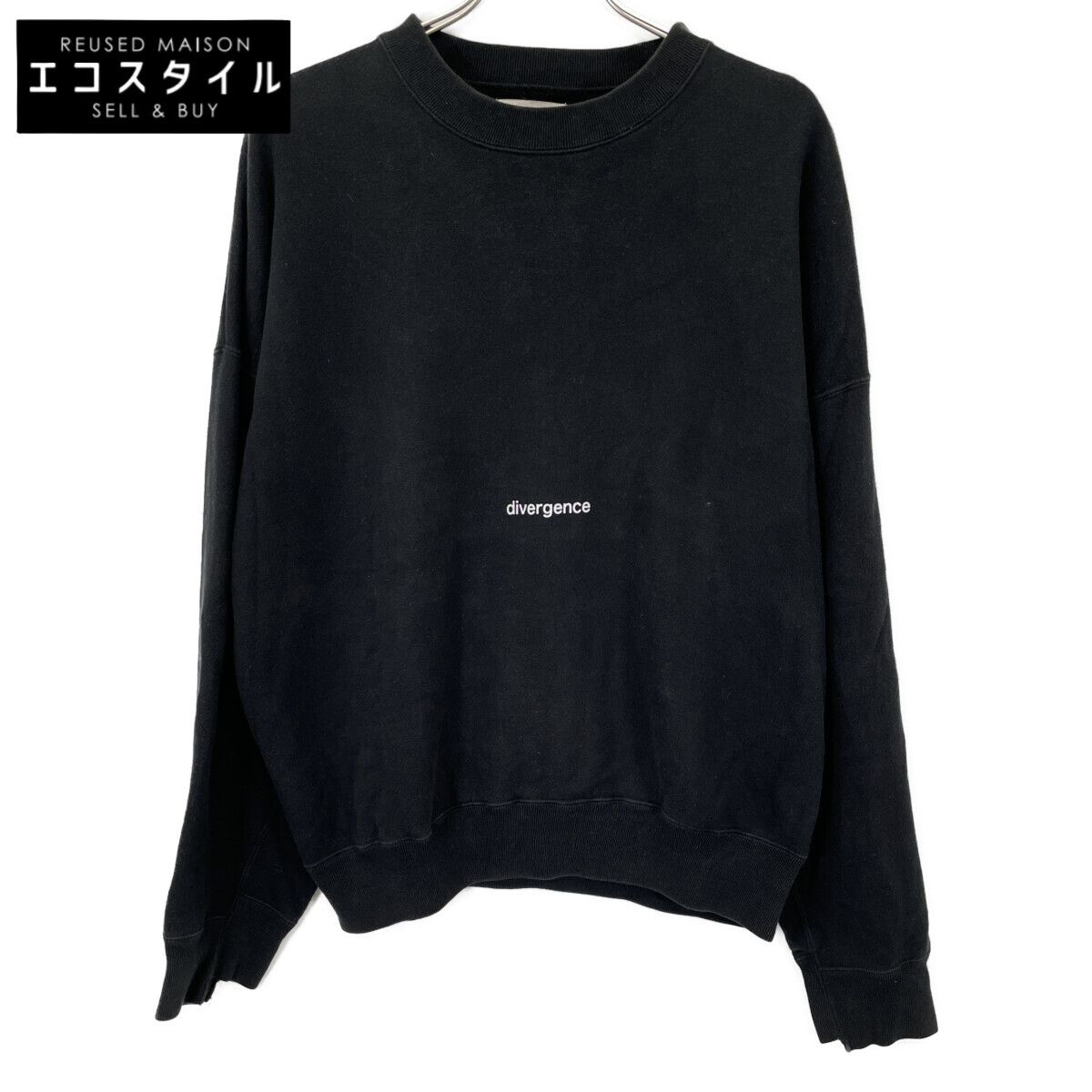 ssstein/stein　シュタイン　ST-040 ブラック OVERSIZED SWEAT プルオーバースウェット　S