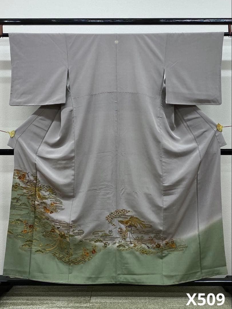 蘇州刺繍 汕頭刺繍 色留袖 一つ紋 鳳凰 鳥 正絹 X509 - メルカリ
