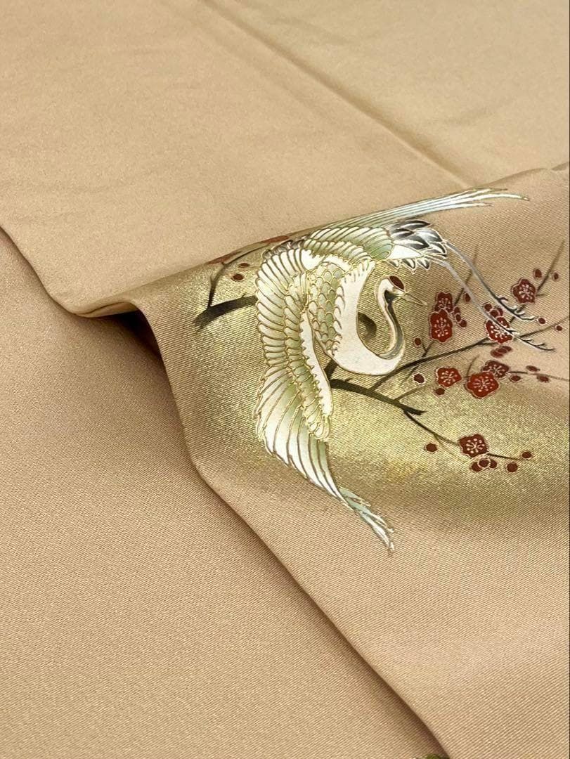 色留袖 琳派 作家物 落款入 一つ紋 鶴 鳥 金彩 正絹 X500 色留袖 琳派 作家物 落款入 一つ紋 鶴 鳥 金彩 正絹 X500 - メルカリ