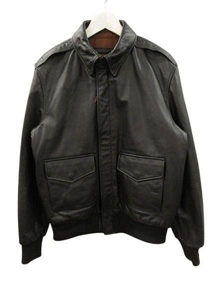 ウイルス&ガイガー Willis&Geiger A-2 レザー フライトジャケット L 美國空軍志願 USA製 ブラック ミリタリー