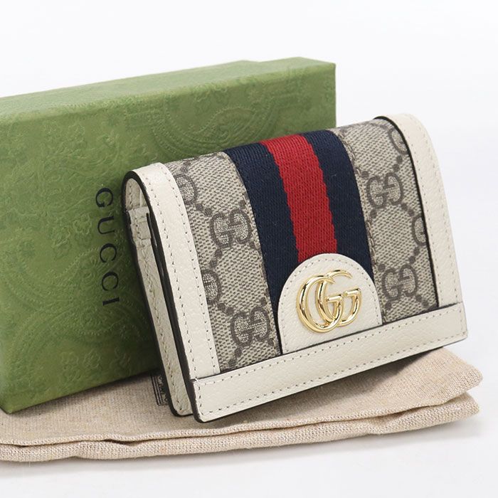 GUCCI グッチ GG カードケース ウォレット オフィディア 523155 二つ折り財布 GGスプリーム【中古】 レディース
