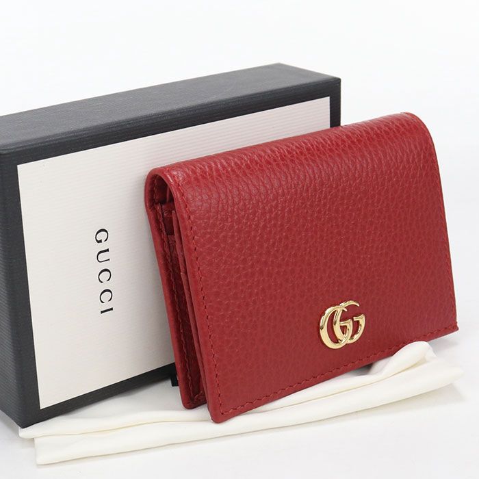 GUCCI グッチ スモールウォレット ダブルG 456126 二つ折り財布 レザー【中古】 レディース