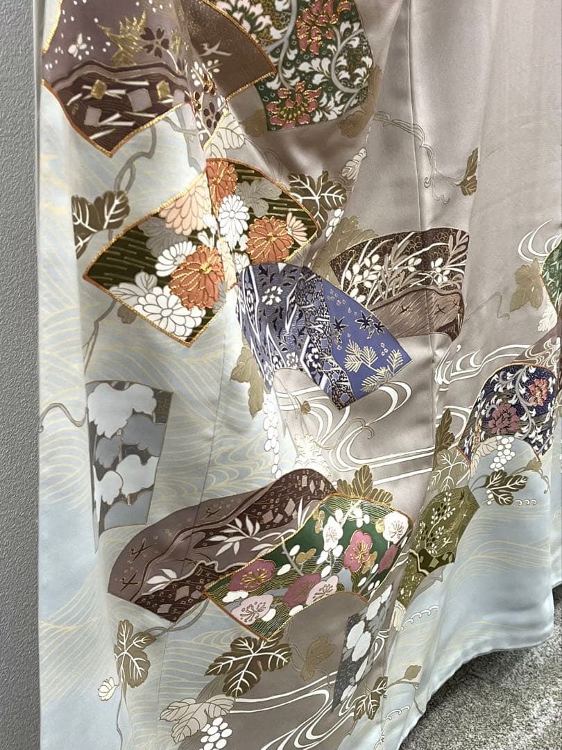 千總 色留袖 金駒 金彩 扇面 四季の花々 高島屋扱い 正絹 HKT069 千總