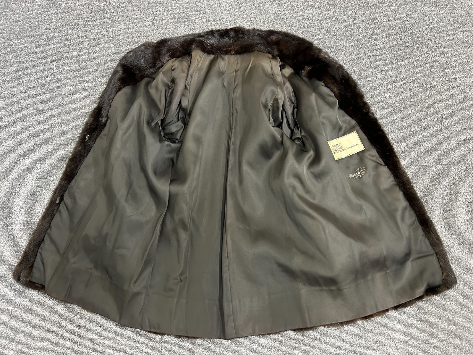 美品/中古/保管品】高級毛皮 EMBA エンバ ミンク ファーコート ダーク