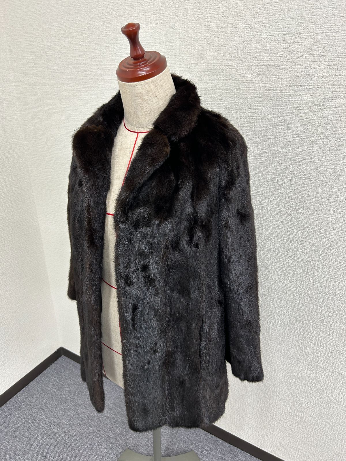 美品/中古/保管品】高級毛皮 EMBA エンバ ミンク ファーコート ダーク