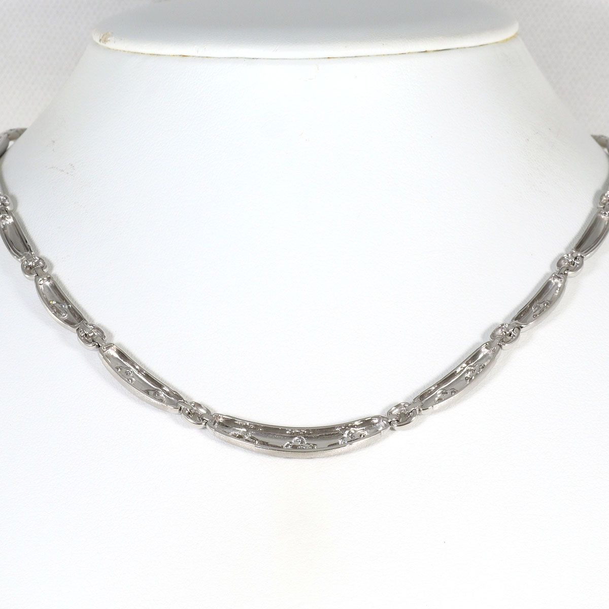 K18WG ネックレス ダイヤモンド 0.58ct 鑑別書 総重量約29.7g 約42cm 