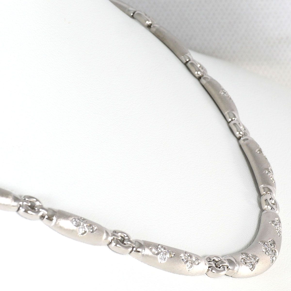 K18WG ネックレス ダイヤモンド 0.58ct 鑑別書 総重量約29.7g 約42cm 