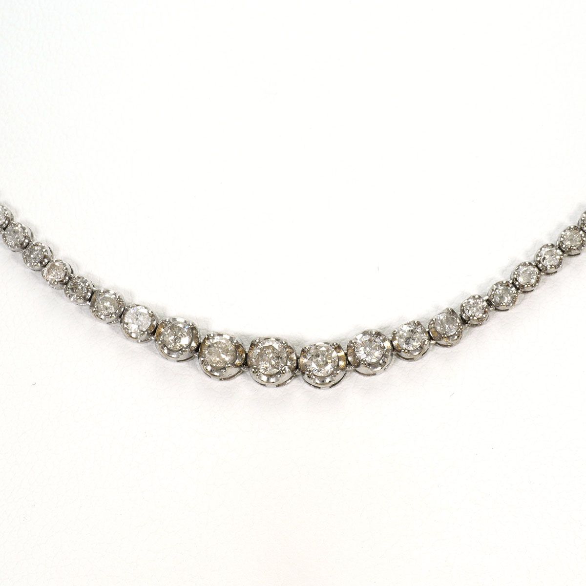 K18WG ネックレス ダイヤモンド 5.00ct 鑑別書 総重量約11.6g 約39cm