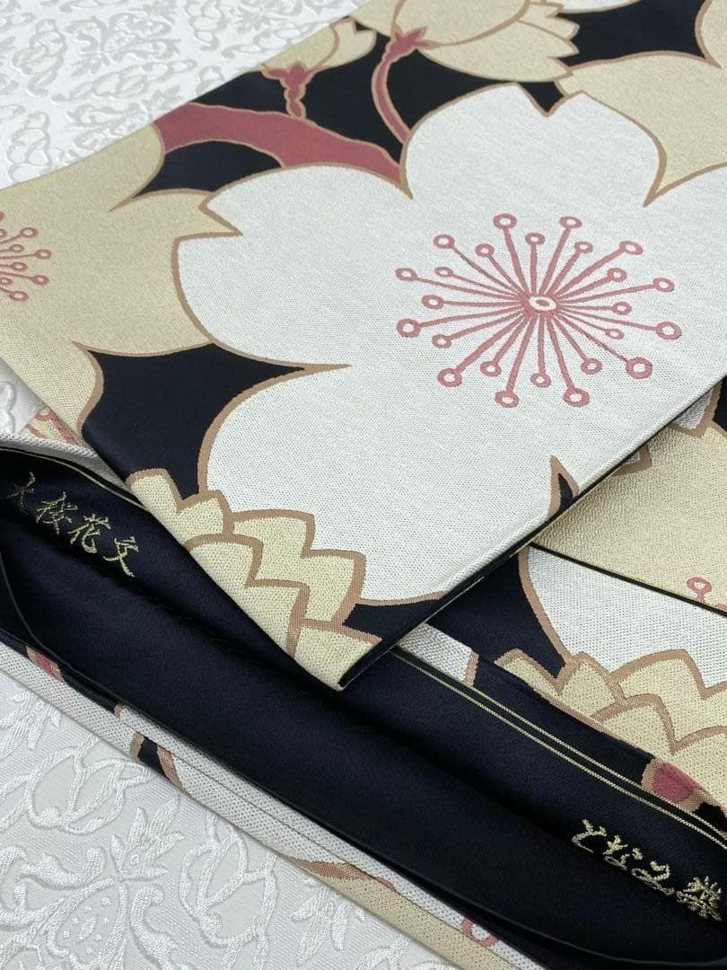 となみ帯 袋帯 大桜花文 大輪 正絹 六通 H758 - メルカリ