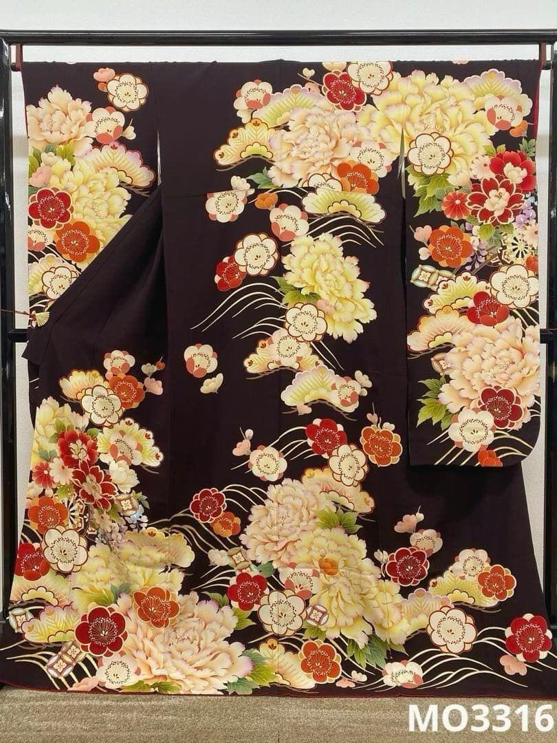 振袖 ラメ刺繍 金彩 身丈167cm 撥水加工済 MO3316