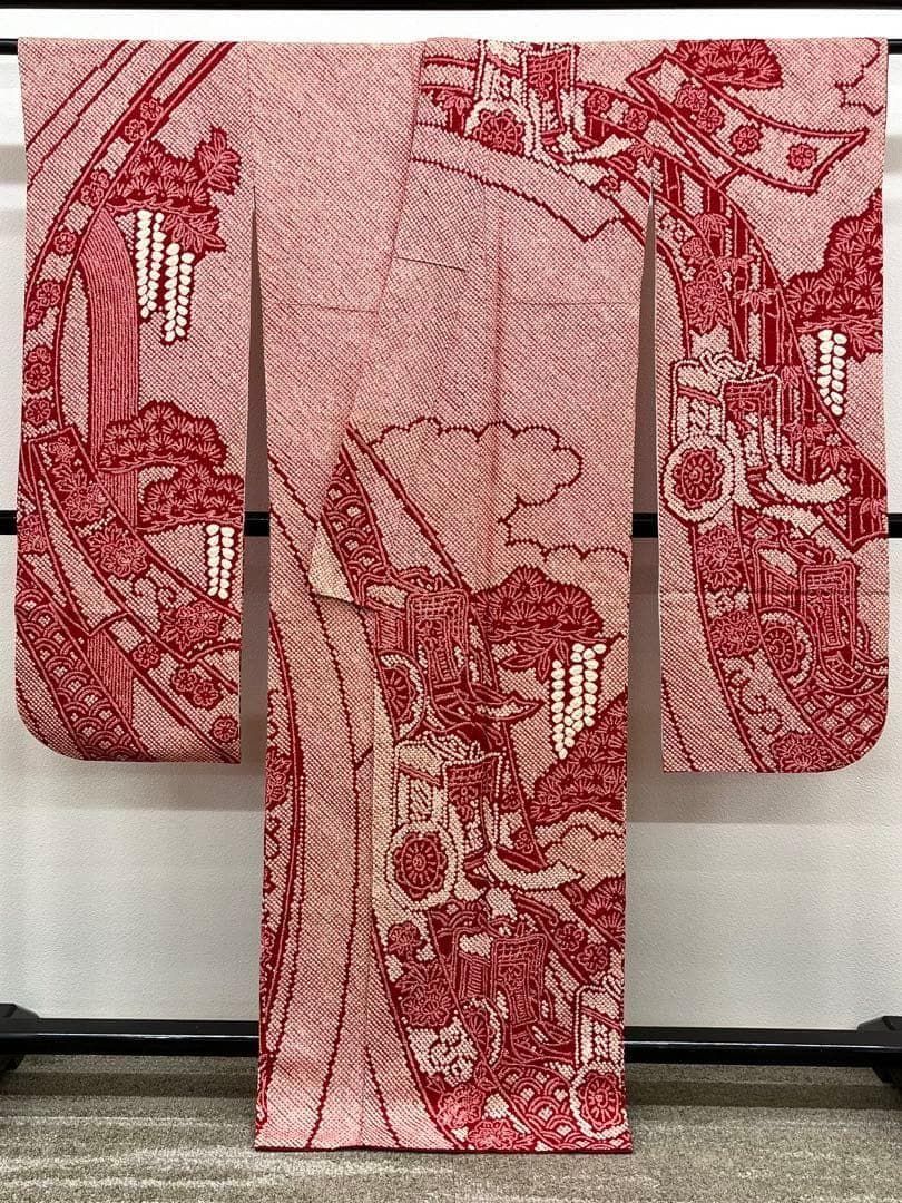 総絞り 裏打ち済 振袖 松 藤 身丈161cm MO3280 - メルカリ