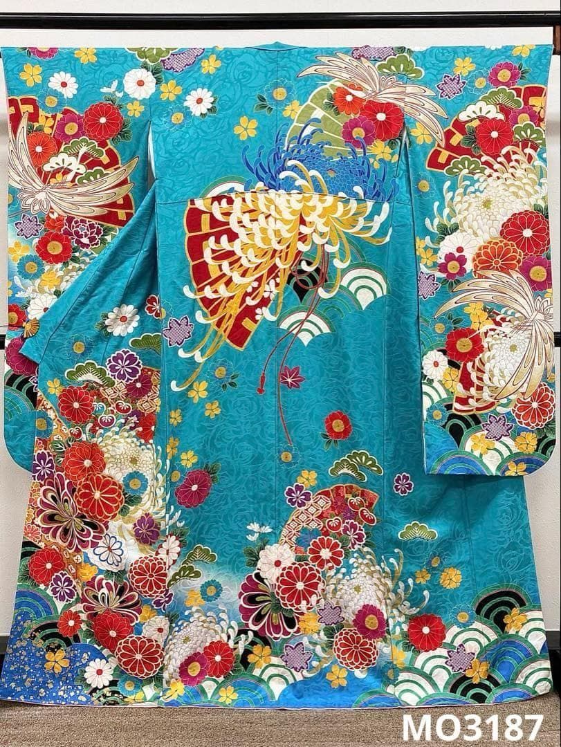 振袖 金駒 金彩 紋意匠 身丈163cm パールトーン加工済 MO3187