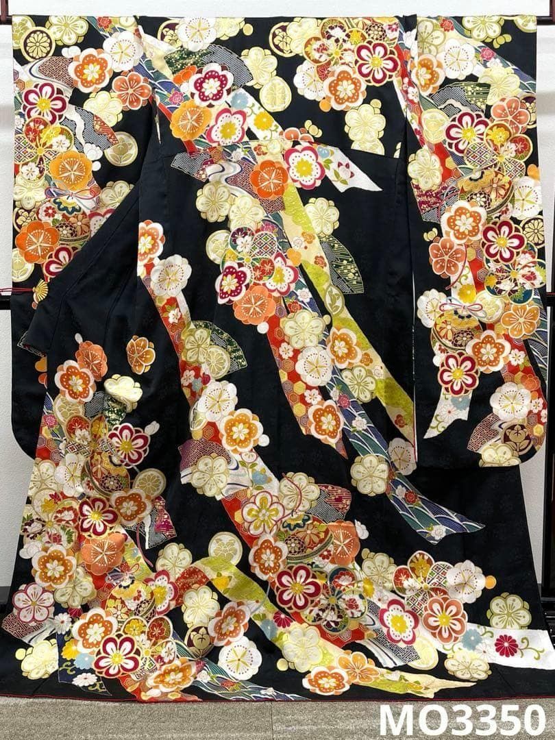 振袖 金駒 金彩 紋意匠 身丈175cm パールトーン加工済 MO3350
