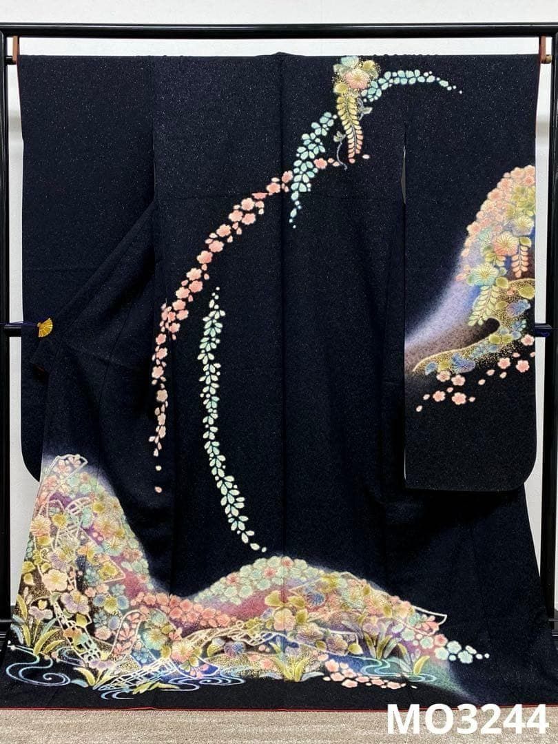 振袖 銀通し 金彩 辻ヶ花 身丈175cm トールサイズ MO3244