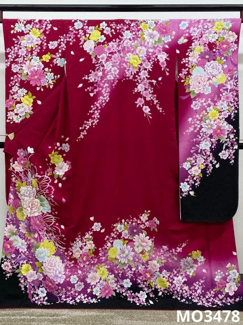 振袖 グリッター箔 紋意匠 身丈168cm 撥水加工済 MO3478