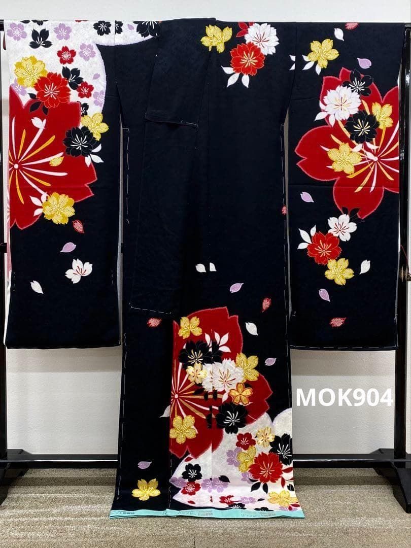 振袖 仮絵羽 金駒 金彩 舞台衣装 正絹 未仕立て品 八掛付き MOK904