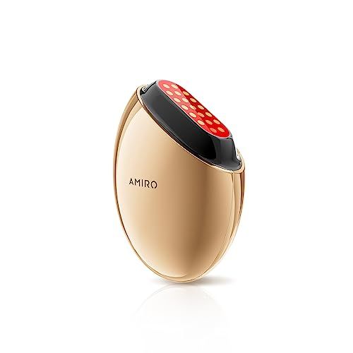 AMIRO 最新スタンプ式RF美顔器 EMS 美容器 肌引き締め 表情筋ケア リフトケア 自宅エステ コードレス ゴールド調 S1pms