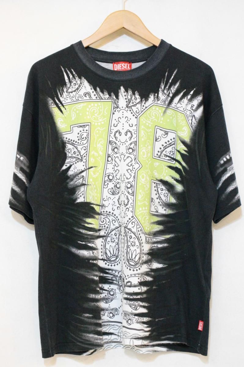 【中古】 DIESEL メンズTシャツ M DIESEL/T-BOXT-78-R1/Tシャツ/M/黒 ブラック/プリント/A19649