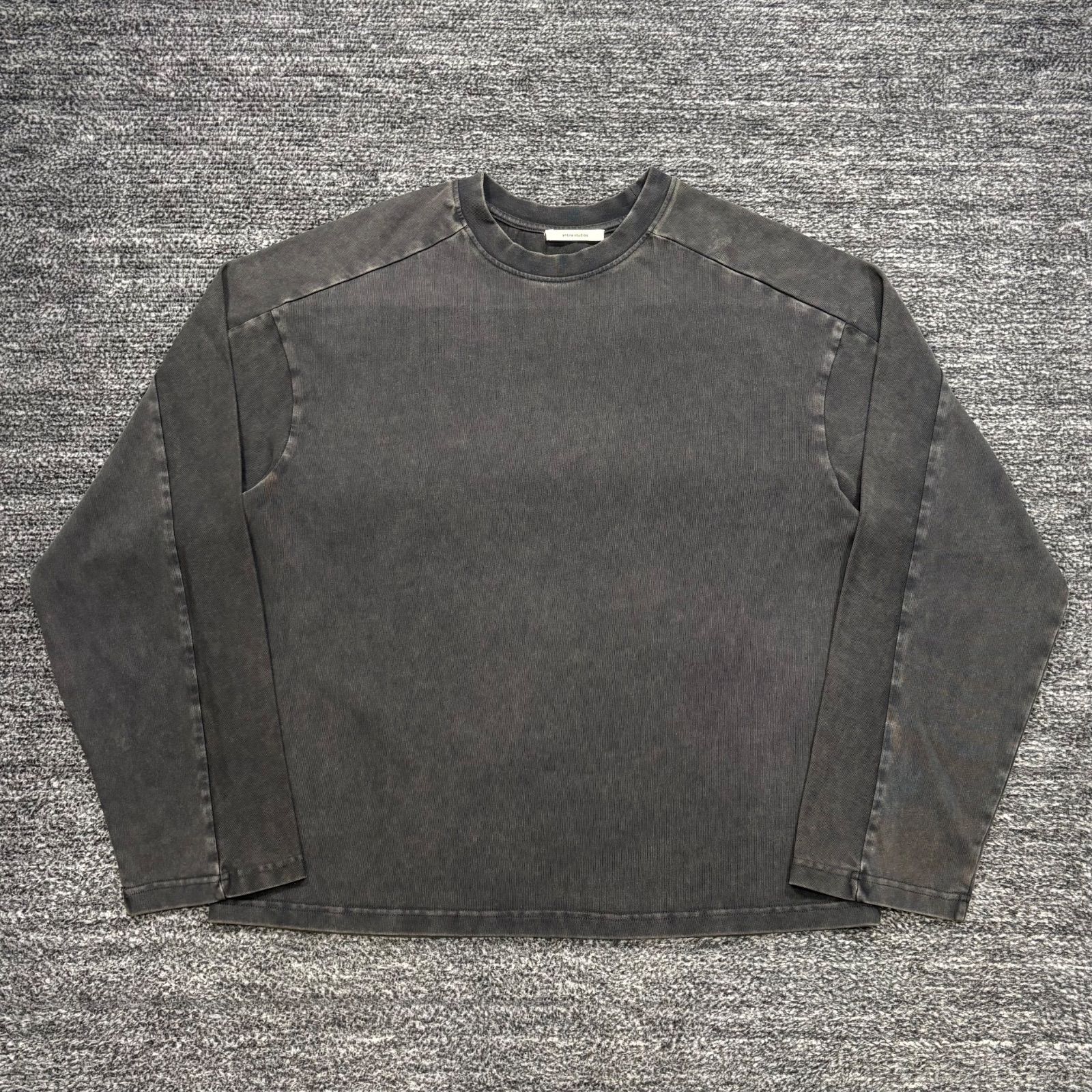 極美品 entire studios HEAVY LONG SLEEVE WASHED BLACK L エンタイア 