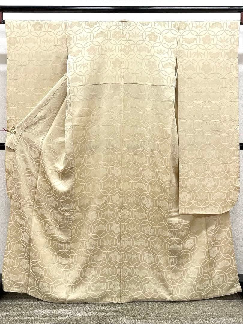 無地振袖 紋意匠 シンプル 松竹梅 身丈160cm 撥水加工済 HKT045