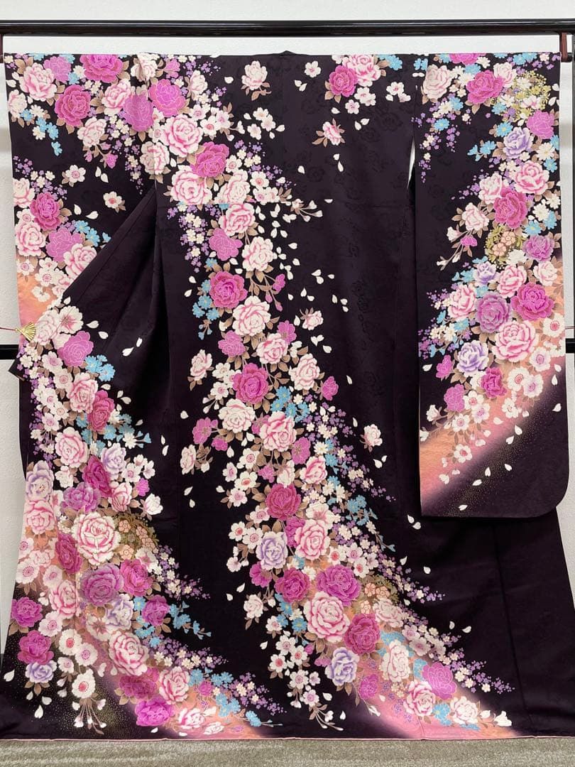振袖 ラメ刺繍 ストーン 金彩 銀彩 身丈168cm HKT041 - メルカリ