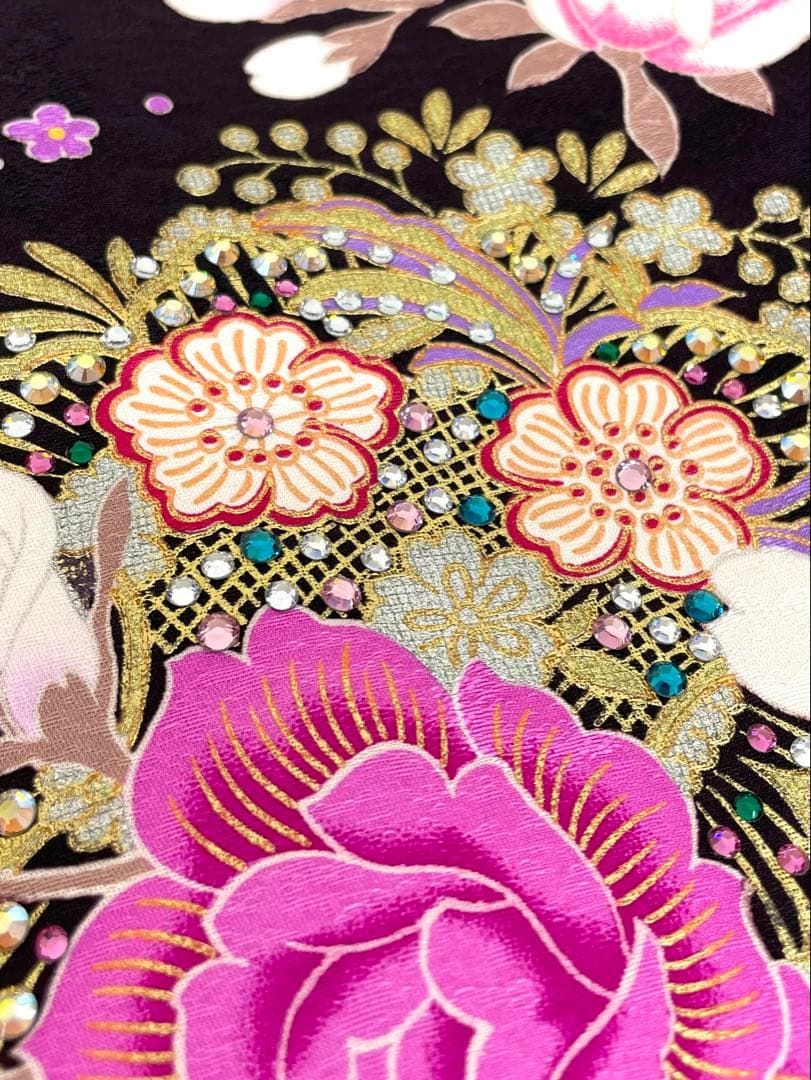 振袖 ラメ刺繍 ストーン 金彩 銀彩 身丈168cm HKT041 - メルカリ