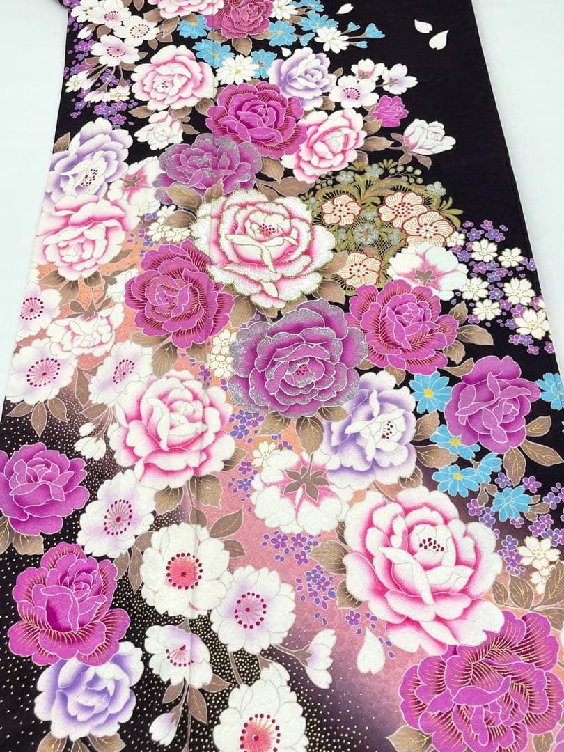 振袖 ラメ刺繍 ストーン 金彩 銀彩 身丈168cm HKT041 - メルカリ