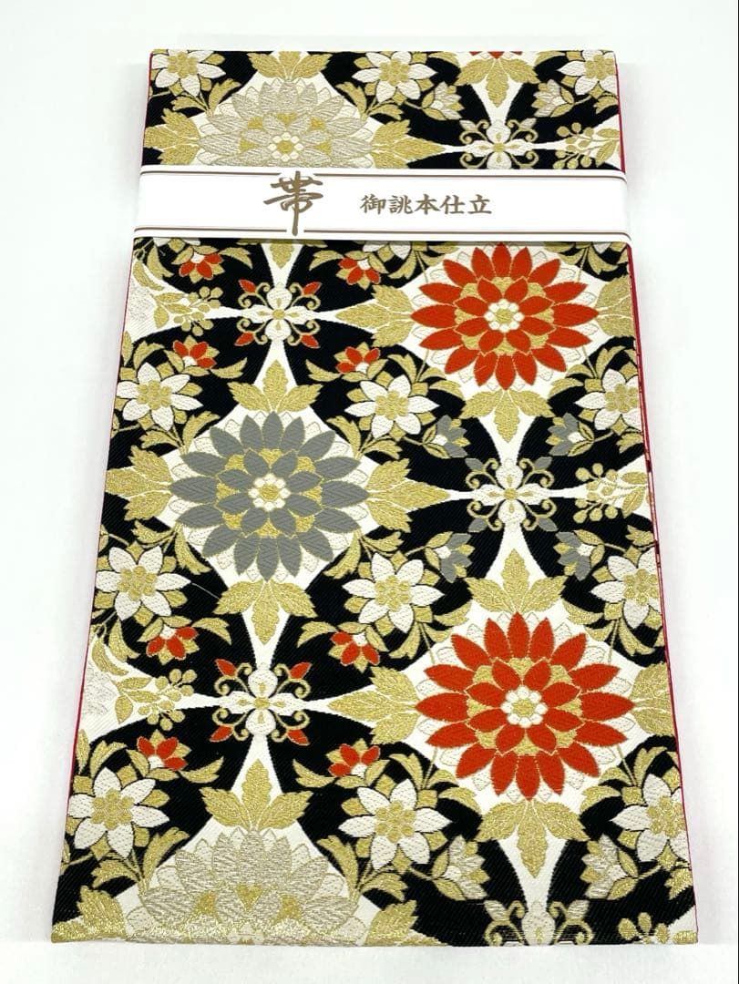 袋帯 振袖 七宝繋ぎ 金糸 未使用品 正絹 HOT083