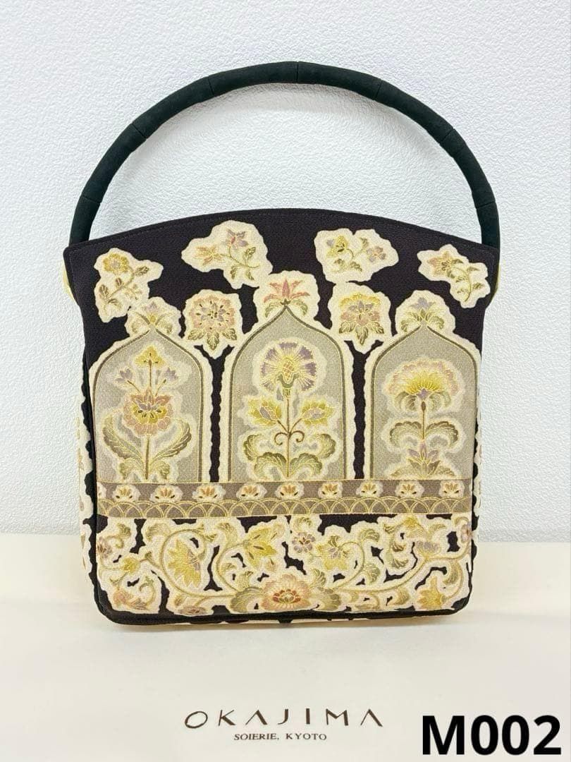 岡重謹製 未使用品 バッグ OKAJIMA 京友禅 ちりめん 正絹 M002