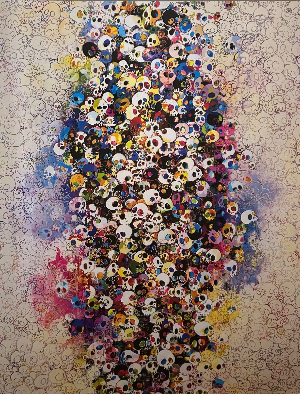 【額付】【真作】赤、黄色、青、死、なんて怖くない　村上　隆　Takashi Murakami　オフセット印刷　特色銀・シルクUV印刷　 作家直筆サイン　版画　限定版画