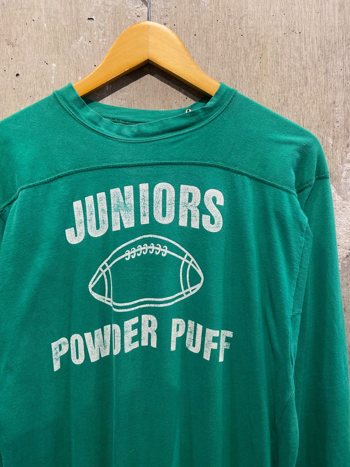 【 70’s USA製 / Russell Football T-Shirt 】金タグ　ラッセルアスレチック　フットボールTシャツ　グリーン　Lサイズ