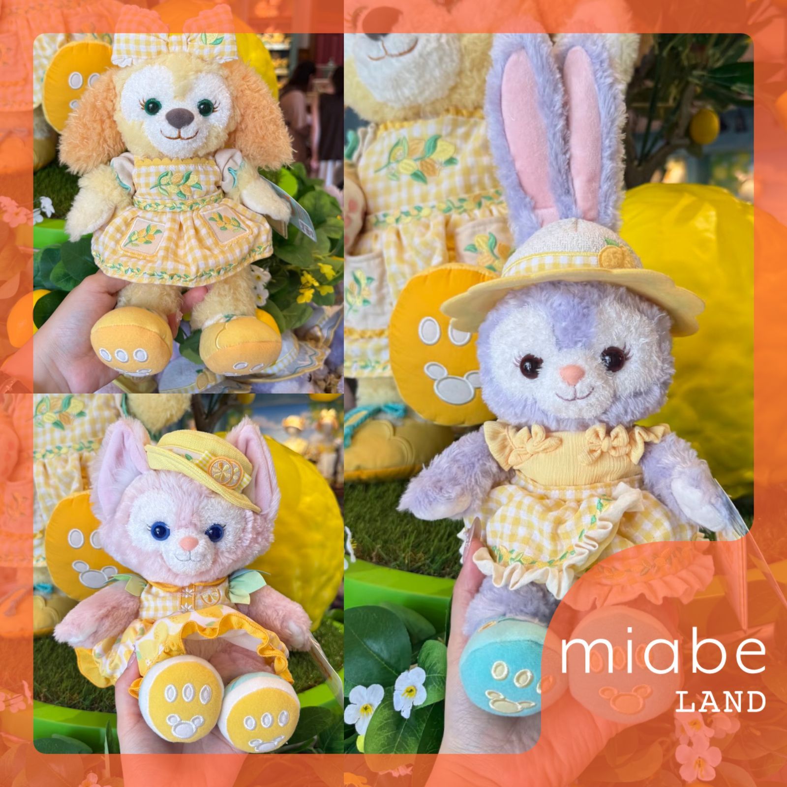 Group B｜10~15営業日国内倉庫発送｜miabe LAND｜香港ディズニー｜限定｜サマーレモンパーティー｜ダッフィーフレンズ｜リーナベル・クッキーアン・ステラルー｜ぬいぐるみss