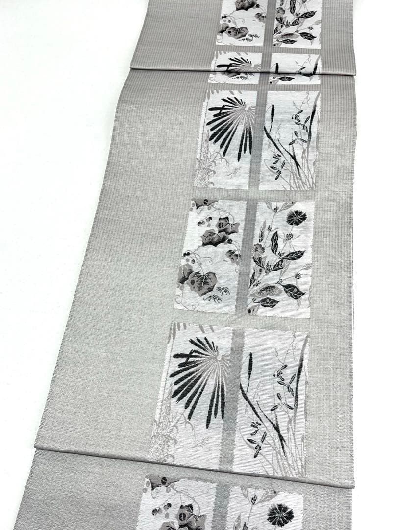 伊藤若冲 袋帯 水墨画 未使用品 正絹 六通 D744