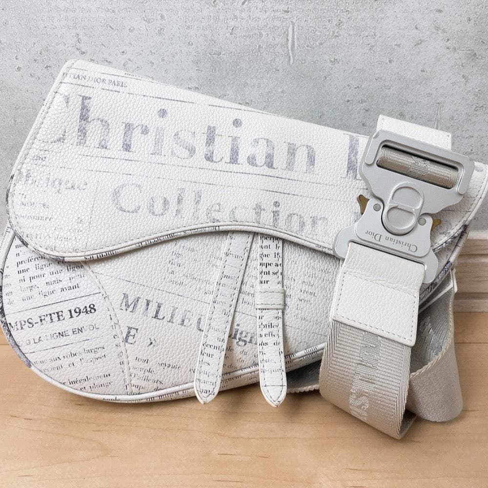 Christian Dior クリスチャンディオール サドルバッグ ニュースペーパー ハンドバッグ ショルダーバッグ ワンショルダー 総柄 英字 トロッター ジョンガリアノ ガリアノ期 アーカイブ レア 希少 ビンテージ ヴィンテージ レア 希少