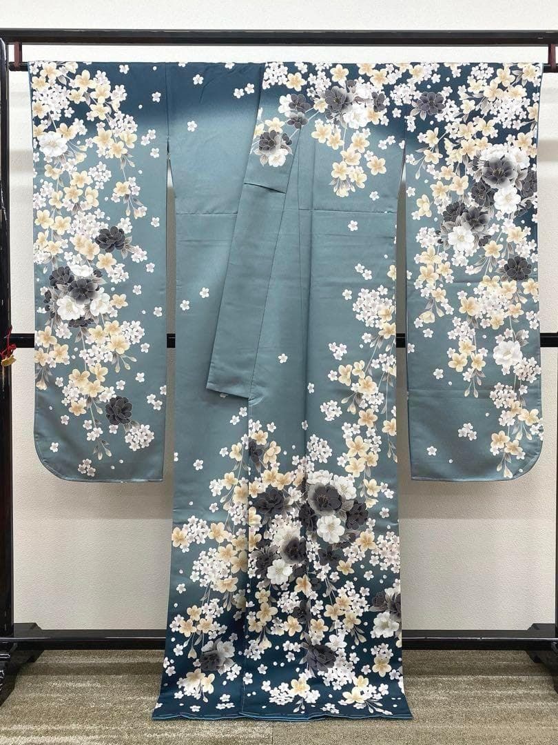 ポリエステル振袖 桜 ぼかし八掛 身丈168cm 新品未使用品 MOP398 
