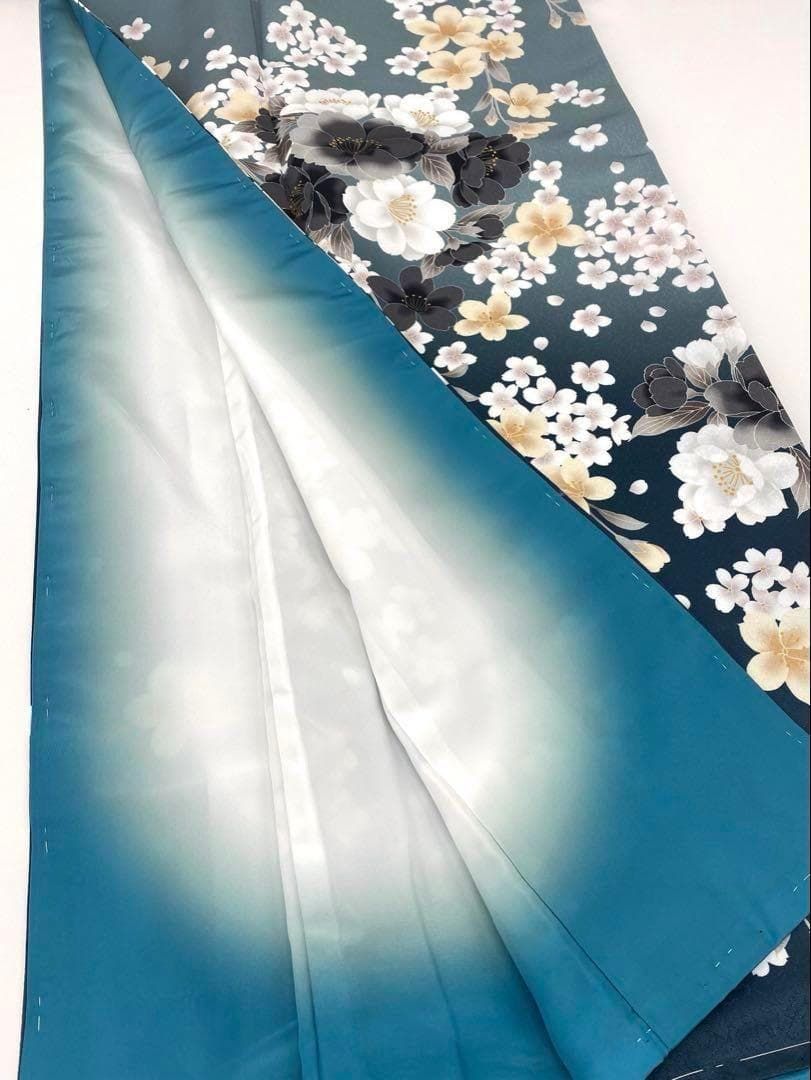 ポリエステル振袖 桜 ぼかし八掛 身丈168cm 新品未使用品 MOP398 
