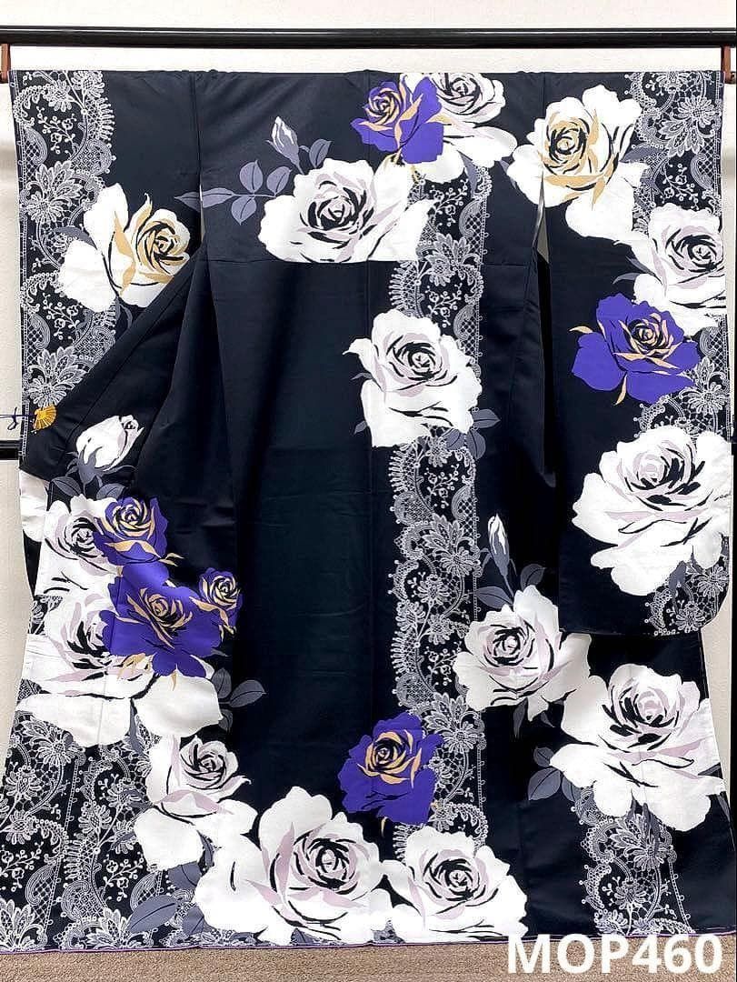 ポリエステル振袖 紋意匠 薔薇 大輪 身丈170cm 新品未使用品 MOP460 ポリエステル振袖 紋意匠 薔薇 大輪 身丈170cm 新品未使用品 MOP460