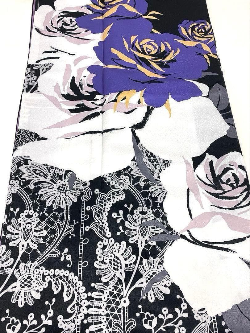 ポリエステル振袖 紋意匠 薔薇 大輪 身丈170cm 新品未使用品 MOP460
