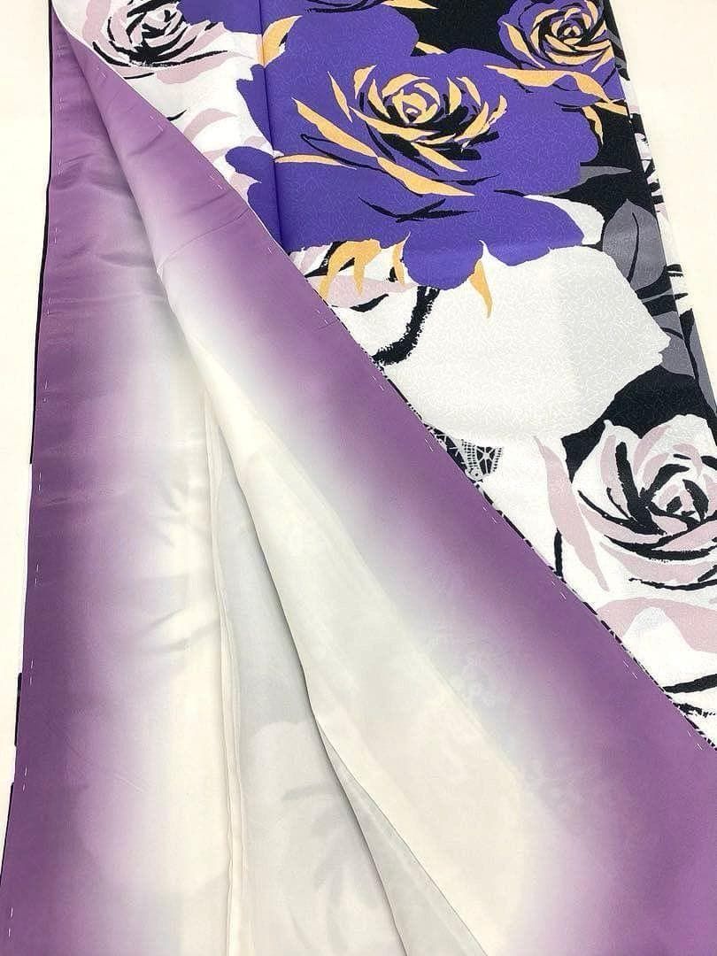 ポリエステル振袖 紋意匠 薔薇 大輪 身丈170cm 新品未使用品 MOP460