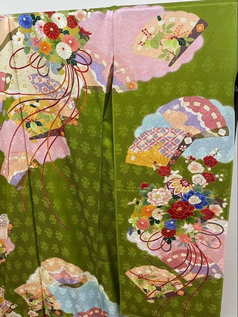 振袖 仮絵羽 舞台衣装 金彩 紋意匠 正絹 未仕立て品 八掛付き MOK864