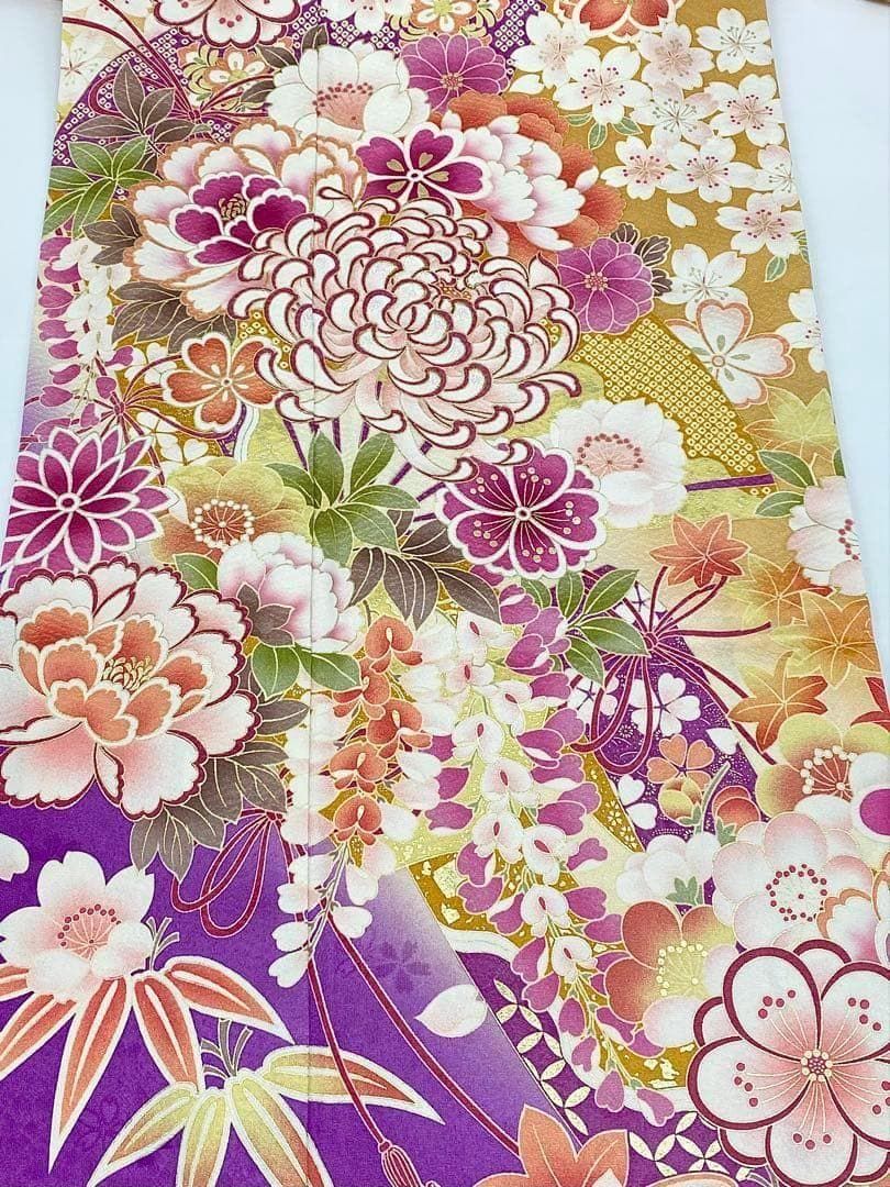 振袖 ラメ刺繍 金彩 紋意匠 身丈170cm 撥水加工済 MO3413 - メルカリ