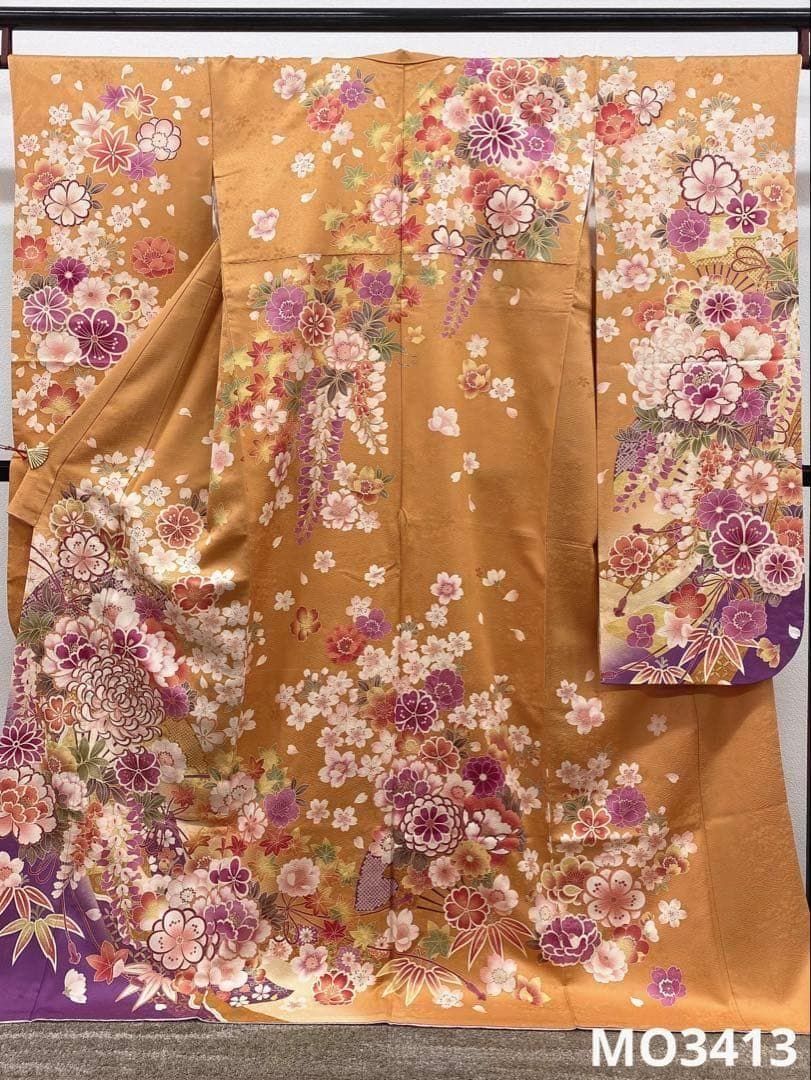 振袖 ラメ刺繍 金彩 紋意匠 身丈170cm 撥水加工済 MO3413 - メルカリ