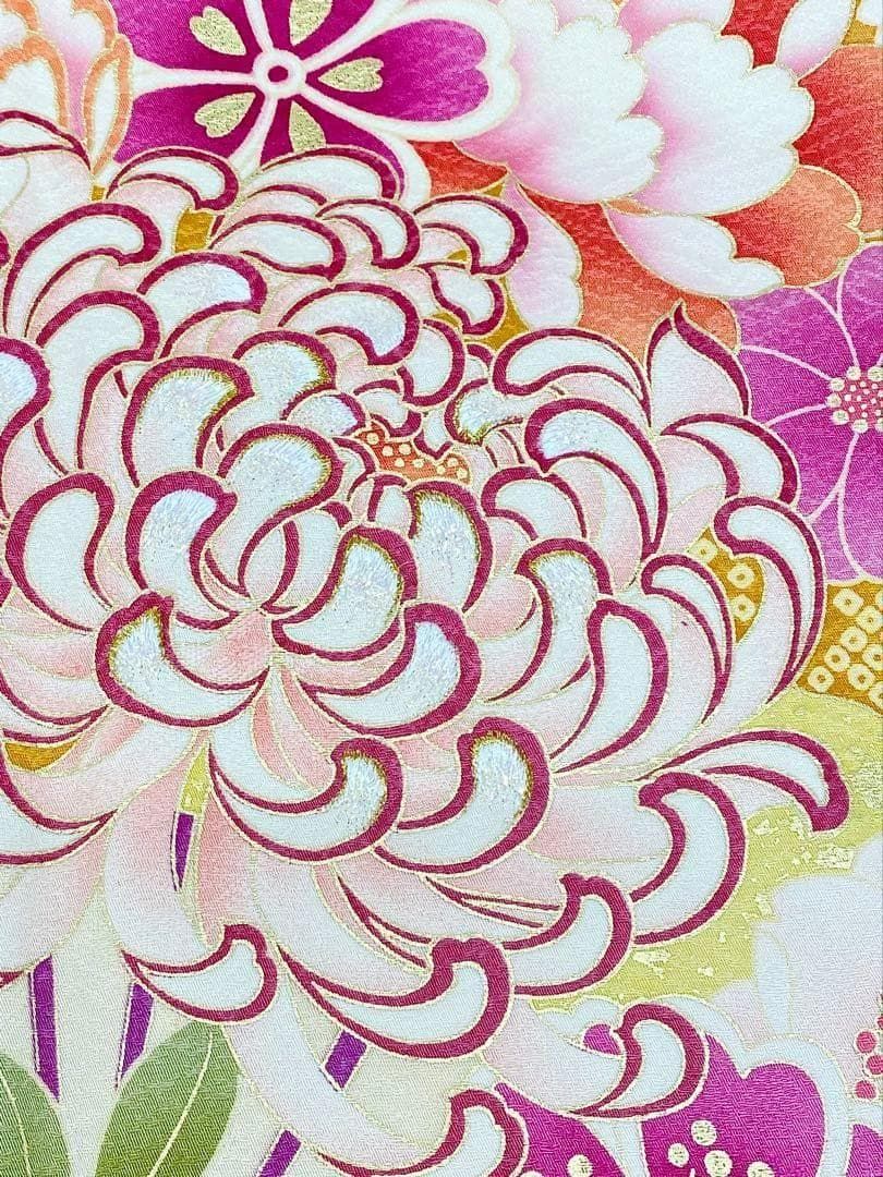 振袖 ラメ刺繍 金彩 紋意匠 身丈170cm 撥水加工済 MO3413 - メルカリ