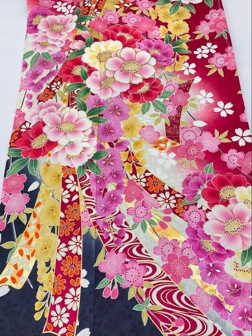 振袖 金刺繍 金彩 紋意匠 身丈164cm 撥水加工済 MO3800 振袖 金彩 紋意匠 身丈164cm 撥水加工済 MO3549 - メルカリ