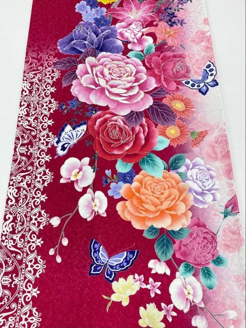 振袖 ラメ刺繍 グリッター 銀通し 身丈171cm 撥水加工済 MO3365 - メルカリ